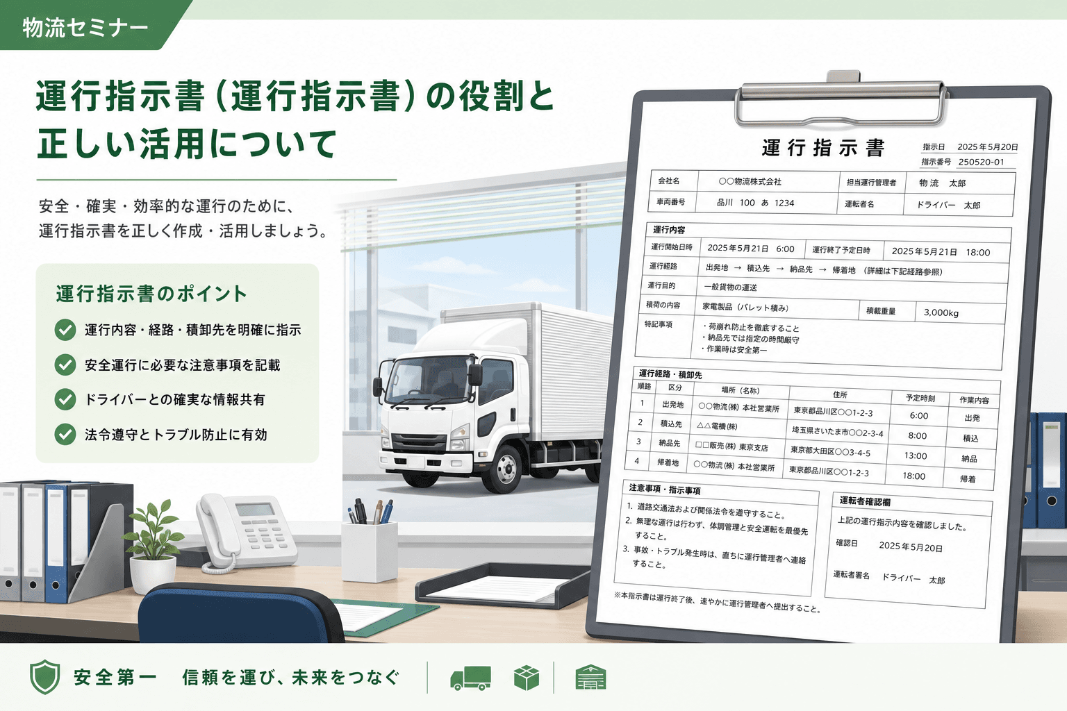 運行指示書とは?作成義務・記載事項を解説